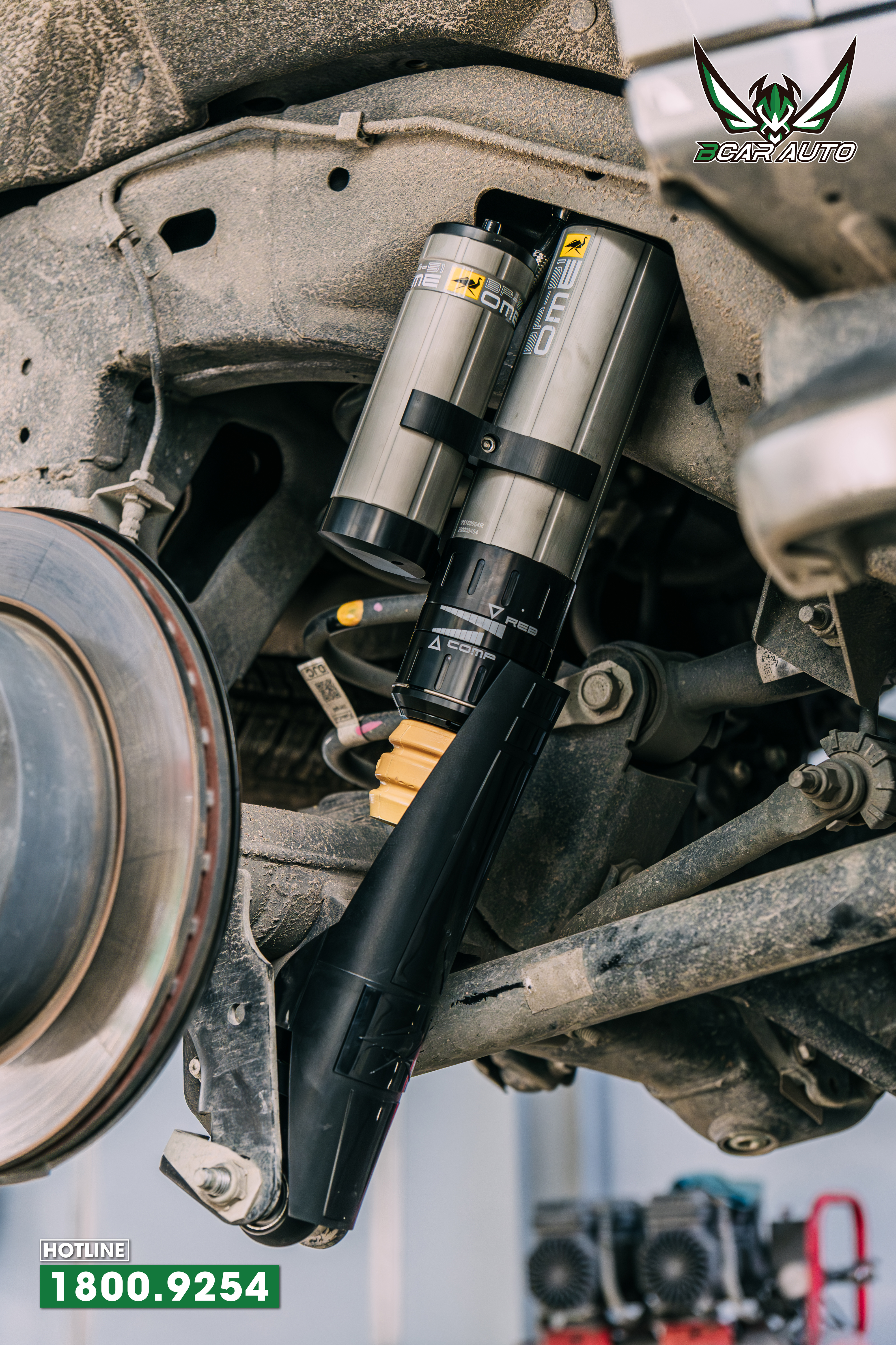 phuộc BP51 Ford Everest sau khi lắp đặt